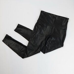 Spanx Black Faux Leather Leggings - Size XL - EUC